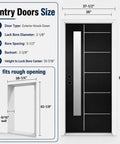 Premium Fiberglass Entry Door With Quick Install Vinyl Frame And True Right Hand Inswing Design Showcasing detailed dimensions and specifications.
