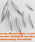 Set of Inline Trolling Sinker Torpedo Weights, 5 Pack, 3 Oz Lead Sinkers With Double Ring For Saltwater Offshore Boat Fishing