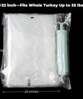 Extra Large 24x32 Inch Sous Vide Turkey Bags, 3 pack vacuum seal bags for brining with pump, packaged view