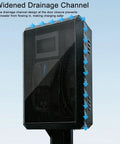 Heavy Duty Outdoor EV Charger Enclosure With Pedestal Stand close-up showing widened drainage channel preventing rainwater ingress.
