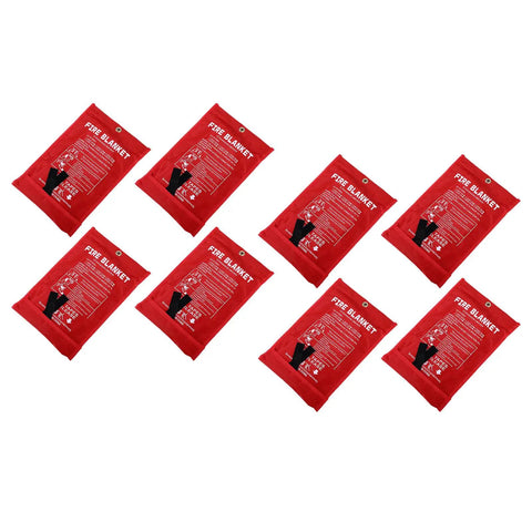 8 Pack Fire Blankets 1m x 1m Fiberglass For Home Kitchen And Camping Emergency Fire Blankets With Storage Bags