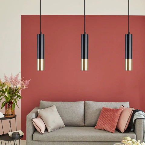 Three Pack Sleek Crystal Pendant Lights In Chrome Sparkling Modern Chandelier Lighting for Living Room with sofa backdrop
