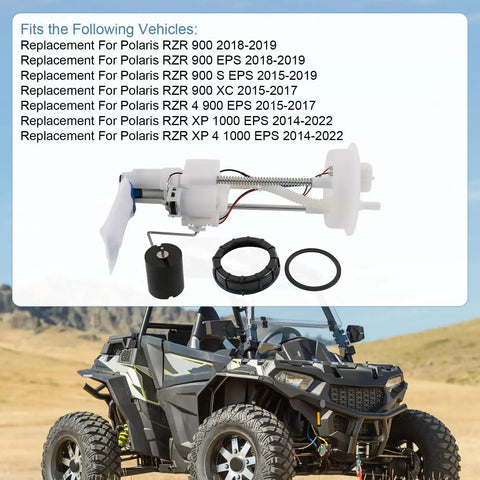Fuel Pump Assembly Replacement For RZR 900 EPS And XP 1000 EPS Models 2014 2022 with mounting accessories displayed on table