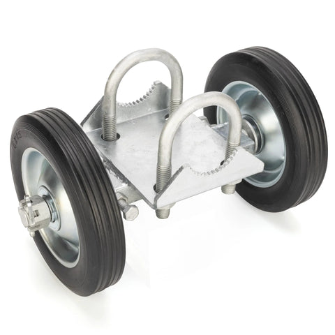 6 Inch Rolling Gate Wheel Carrier For Chain Link Fence Heavy Duty Gate Caster Kit With Rubber Wheels visible from side