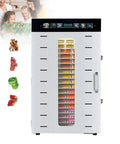 Top Shelf Commercial Food Dehydrator With Dual Cooling Fans And Soft Warm Light Heavy Duty Stainless Steel Tray Rack, front view with trays visible.