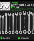 Tiny But Mighty 22-Piece Mini Wrench Set For Tight Spaces Handy Alloy Wrenches 6/12-Point SAE Sizes with Display
