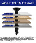 Badass Black Wood Screw Assortment Kit With Phillips Flat Head And Coarse Cut Threads, Tough As Nails Carbon Steel fasteners for various materials.