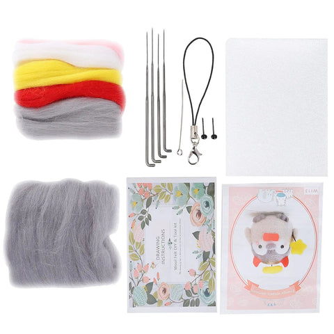 Beginner Friendly Wool Felting Kit With Safe Tools And Storage Box Easy Fun Craft For Making Cute Animal Plush Dolls 113 Piece Energy Angel And Devil Theme Fiber Arts Supplies For Kids And Adults, wool, needles, foam, instructions, and storage box