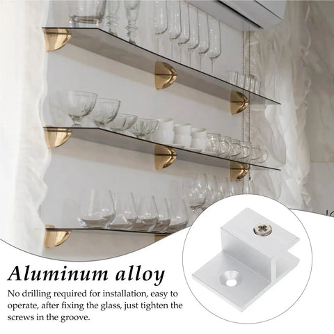 Heavy Duty H Type Fixing Clips Shelf Brackets For Wall Mounted Frameless Glass Shelves Waterproof And Heat Resistant 30 Pack