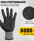 Grippy Micro Foam Nitrile Coated Work Gloves 32 Pairs Seamless Knit Nylon Touchscreen Ready Oil and Grease Resistant Grip