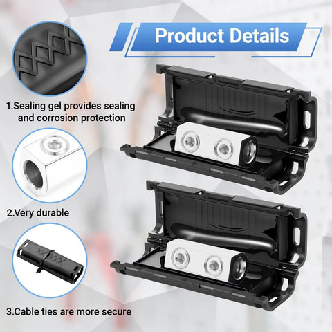 Dead Simple Underground Wire Splice Kit For 2 To 4/0 Uf Cable Direct Burial Electrical Connectors showing sealing gel and durable design.