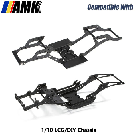 1 By 10 Scale RC Crawler Transmission Kit Beefed Up With Thirty Percent Overdrive Gearbox And Three Driveshafts For Axial SCX10 II Element Enduro DIY LCG Chassis Black shown with chassis components