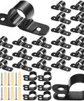 MSLANE 190pc PEX pipe support set: black nylon R-type clamps with screws for 1/2 in PEX; includes mounting hardware.