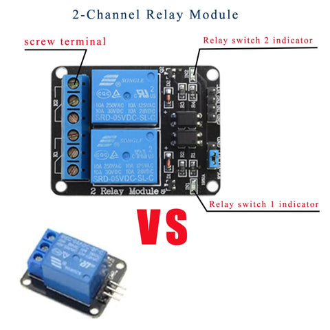 Comparison of 2-channel relay modules from the All In One 16 In 1 Smart Home Sensor Kit For Arduino And Raspberry Pi.