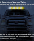 Rooftop Safety Flashing Light Bar With 56 LED Amber White Beacons For Construction Vehicles, Tow Trucks, And Snow Plows