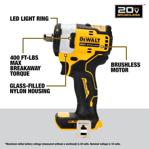 Boss Level 20 Volt Max Cordless Impact Driver And Impact Wrench Combo Kit featuring brushless motor and glass-filled nylon housing.