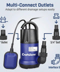Heavy Duty 1HP Submersible Water Pump Featuring A Badass 4000 GPH Output With A Rock Solid Thermoplastic Build with 1 and 3/4 inch outlets.