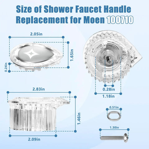 Shower Knob Handle Kit For Posi Temp One Handle Tub And Shower Replacement Easy Install with Moen 100710 dimensions