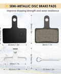 Diagram showing dimensions of 4 Pairs Disc Brake Pads Set For TRP Tektro Compatible Bikes Resin Semi Metallic Replacement Pads.