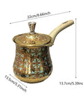 Turkish Coffee Pot And Chocolate Melter With Milk Frother Stainless Steel Universal Kettle Comfortable Grip 550ml Style A