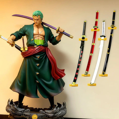 Tilting Vertical Wall Mount For Katana And Swords Bamboo Display Rack Go To Multi Purpose Holder with various swords displayed