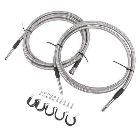 Premium Fuel Line Kit For Chevy Silverado And GMC Sierra Replaces 819-816 Perfect Fix For Leaks And Bad Delivery On 2004 To 2010 Models stainless braided hoses with clamps and fittings