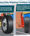 Two Pack Heavy Duty Shipping Container Wheels Kit With 6 Lug Axle, High Weight Capacity Up To 8,800 Pounds Per Wheel