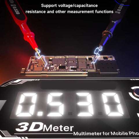 Top Notch Ergonomic Digital Multimeter With Big Bright Screens Auto Shutdown And High Accuracy Voltage Current Capacitance Testing For All Electric Gigs measuring components on a circuit board.