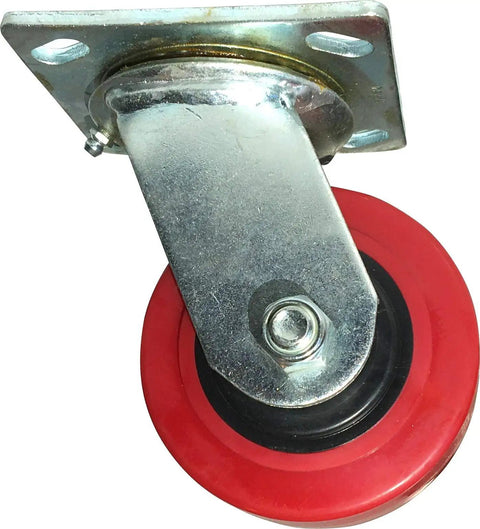 Heavy Duty Workhorse 4 Inch Swivel Polyurethane Caster With A Rock Solid 600 Lb Load Rating And Chemical Resistant Red Tread Perfect For Garage Carts Medical Gear And Shop Builds Built To Zip Across Concrete Or Tile Without Squeaking
