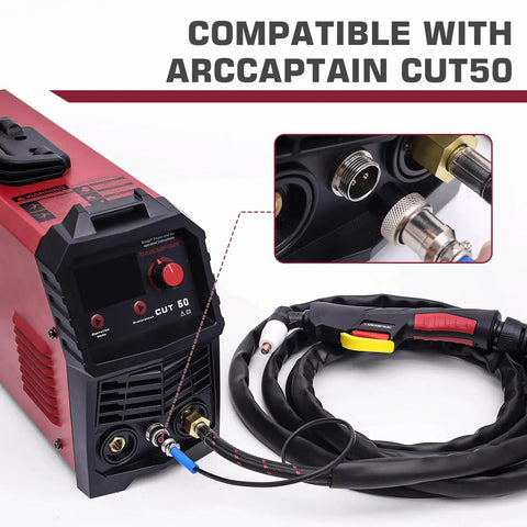 PT31 Plasma Cutter Torch 13ft High Frequency Cutting Torch For Cut-45 Cut-50 CT-312 Plasma Cutter Machines shown with Cut50