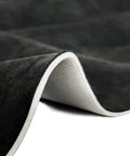 Halero car headliner fabric close-up, black suede with foam backing, 96 x 60 in for DIY interior roof trim