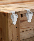 304 Stainless Steel Spring Loaded Right Angle Hasps Toggle Latch Kit for Tool Box Hood Locking Beefy Heavy Duty Snap Clasp on wood