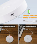 USB charging process for 3 Pack Motion Sensor LED Night Lights With USB Rechargeable Battery, 8 LEDs, Magnetic Patch, 3 Modes.