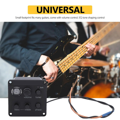 All In One Acoustic Guitar Preamp With Volume Bass And Treble Tone Controls Phase Switch And LED Tuner Easy Plug In Onboard System for live