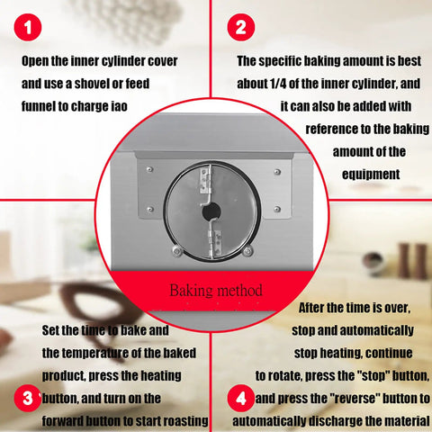 Electric Coffee Bean Roaster Machine With Stainless Steel Drum Five Pound Heavy Duty Adjustable Temp And Timer Control Roast Coffee Beans Chestnuts Peanuts Grains Solid Build Knocks It Out Of The Park For Bold Roasted Flavors baking instructions and features