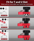 Pro Grade Aluminum Track Jig For Narrow Cuts, T Slot Guide with measurement markings for woodworking stability