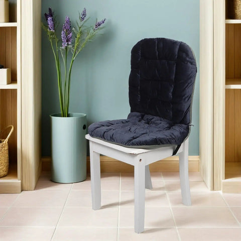 Plush Heated Seat Cushion With Backrest For Office Chair, Electric Warmer Pad With Snug Fit And Fast Warm Up For Work Home Use, Soft Fullbody Support Comfort on a chair in grey.