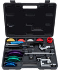 Pro Grade Copper Pipe Bender With Six Colorful Dies For One Quarter To Seven Eighths Inch Tubes And Six To Twenty Two Millimeters in case