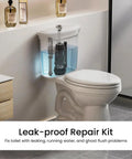3 Inch Dual Flush Valve With Top Push Button Inside Tank Toilet Repair Kit For 2 Piece Toilets No More Leaks Quick Fix Running Water And Ghost Flush Model A2422M installed in white bathroom
