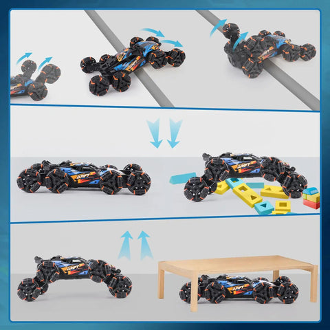 Epic 8 Wheel Hand Controlled RC Stunt Car With Gesture Sensing Remote performing tricks and stunts indoors