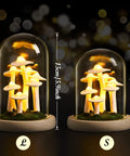 Mushroom Night Light In Glass Dome With Wooden Base LED Decor Lamp For Home Bedroom Office Wedding Party Valentine Gift Small Size Cozy Ambient Glow For Any Room