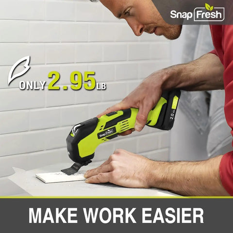 Cordless Oscillating Multi Tool Kit 20V With 6 Speeds Quick Lock Attachments 24 Accessories Battery And Fast Charger Included Ideal For Cutting Sanding Scraping 3.2 Degree Oscillation For Faster DIY Jobs