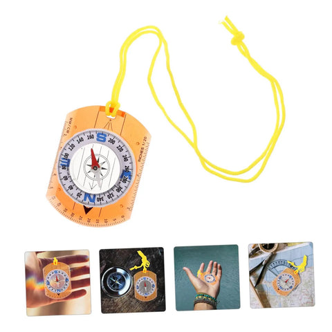 Adventure Ready Outdoor Precision Compass with safety lanyard showcasing luminous pointer and ruler.