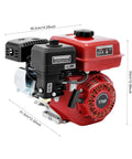 212cc Gas Powered Engine 7.5HP 3000W 4 Stroke Pull Start Motor With Horizontal Shaft side view dimensions
