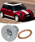 Heavy Duty Solid Aluminum Oil Drain Plug And Gasket Kit For Bmw And Mini Cooper R56 R57 Fits 11137585928 Perfect Seal No Leaks Quick Install, aluminum plug and gasket