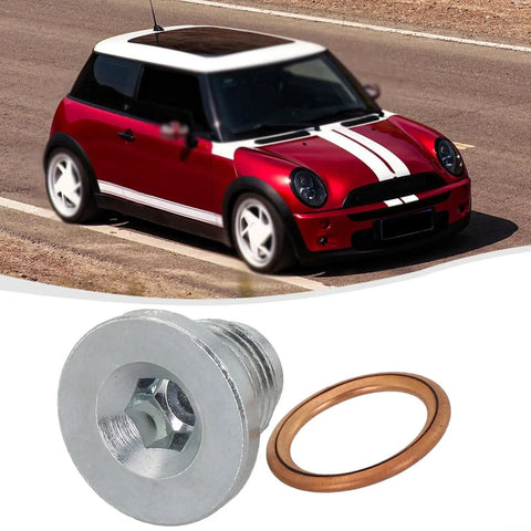 Heavy Duty Solid Aluminum Oil Drain Plug And Gasket Kit For Bmw And Mini Cooper R56 R57 Fits 11137585928 Perfect Seal No Leaks Quick Install, aluminum plug and gasket