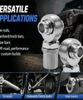 Beefy Heavy Duty Seven Eighths Inch UNC Fourteen Thread Heim Joint Rod End Kit For Steering And Suspension Fits One Point Five Inch Tubing Includes Spacers And Lock Nuts Steel Construction Delivers Reliable Long Term Performance. Steel rod ends on Jeep for tie rods, track bars and tow bars