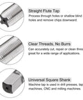 Tap And Die Set 1/2-20 UNF Left Hand Thread Tap And Die Kit For Nut, Screw, And Bolt Repair tools with straight flute and square shank.
