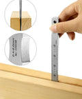 QWORK taper gap gauge, front view; 0.4–6 mm, carbon steel with chrome plating; measures gaps in wood.