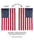12x18 Double Sided All American Flag For Outdoors Patriotic Garden Flag With Embroidered Stars And Stripes Weatherproof Nylon Waterproof Ideal For Home Or Commercial Displays USA Pride, showing front and back design.
